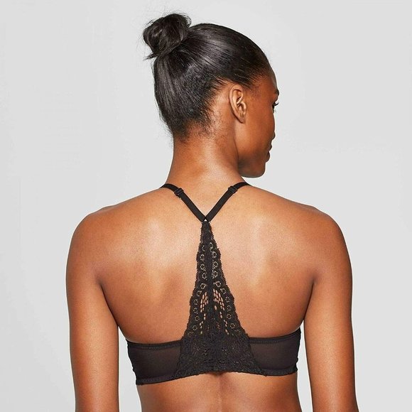 Auden Bra The Radiant Push Up Black Racerback Plunge Coverage NWT - Picture 4 of 11